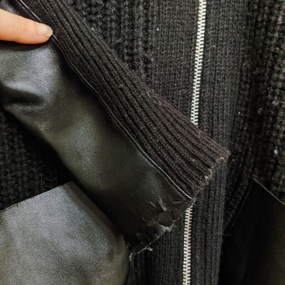 Michael Kors XXS black leather/knitted sweater - Picture 6 of 6